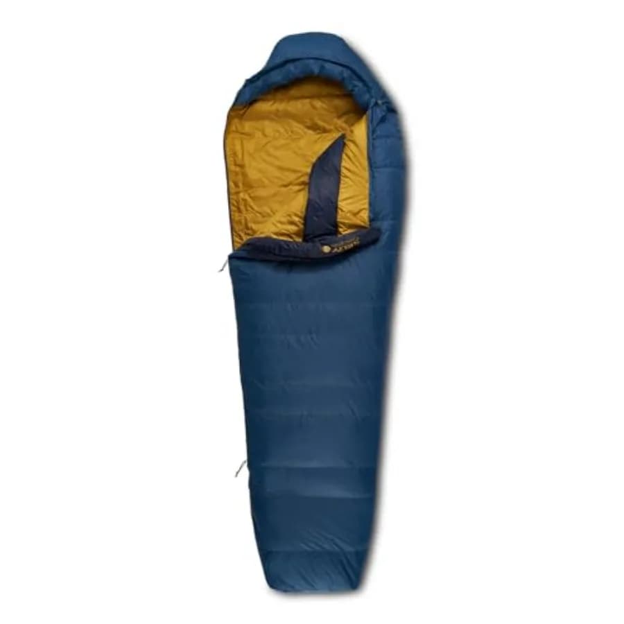 Cosmic 20 Down mummy fur bag for campers and backpackers, 550 Fill Power, recycled DWR fabrics without PFAS, designed in Sunny