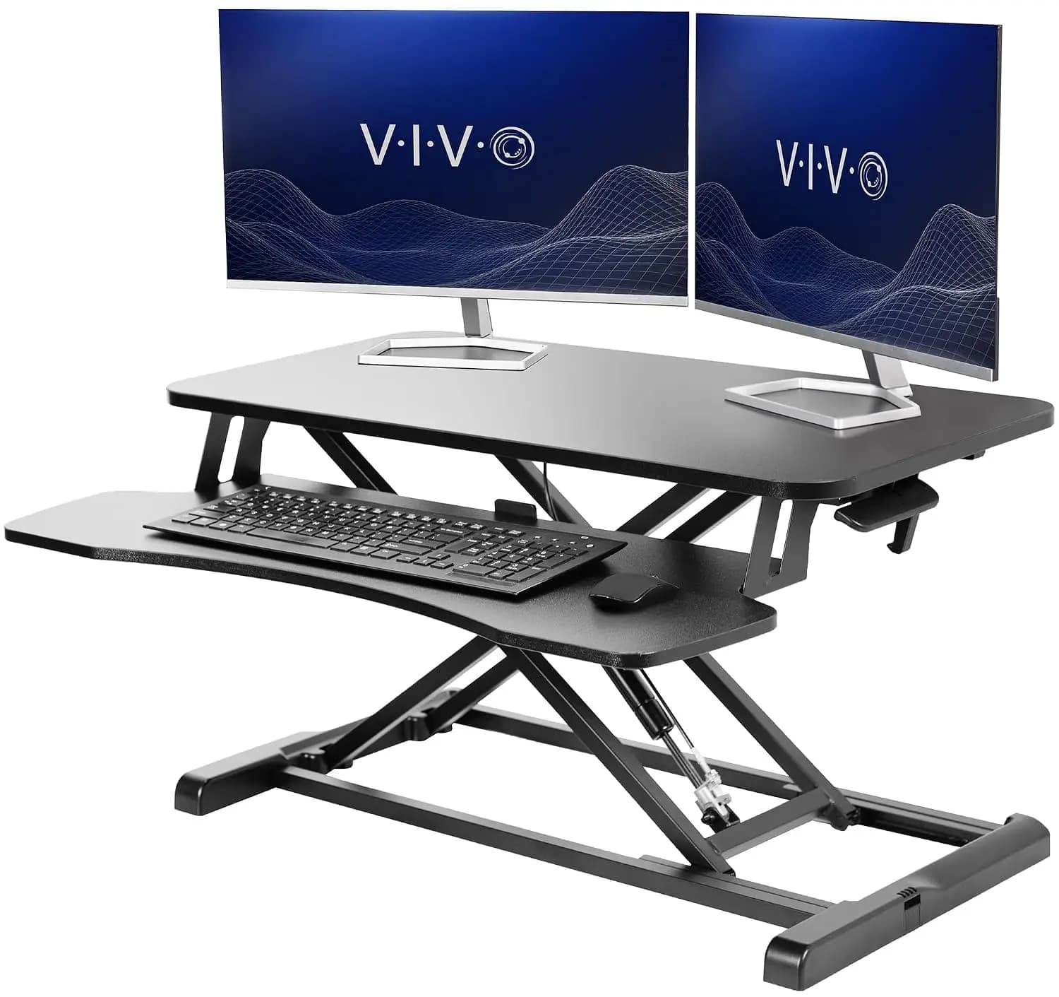 32 inch Desk Converter, K Series, Height Adjustable Sit to Stand Riser, Dual Monitor and Laptop Workstation with, Customized