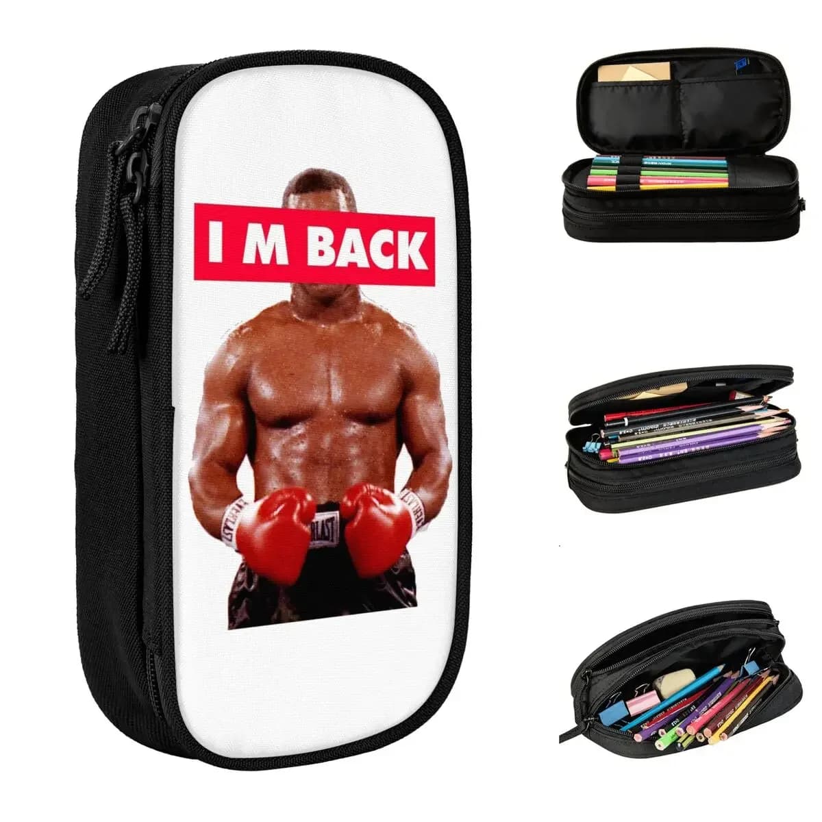 TYSONs I M BACK Merch Astuccio per matite di grande capacità per la scuola, boxe, re, astuccio per matite, regalo di compleanno