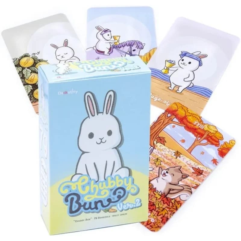 Chubby Bun Tarocchi Coniglio Carte Un mazzo 79 Oracle Visioni inglesi Divinazione Edizione Borad Giochi di gioco