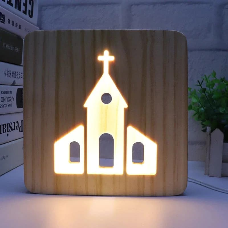 Lampada da Notte LED 3D in Legno, Luce da Tavolo con Lettere e Note Musicali Intagliate, Regalo Accogliente per Casa e Scrivania, per Coppie e Compleanni, Realizzata da Wood Maker