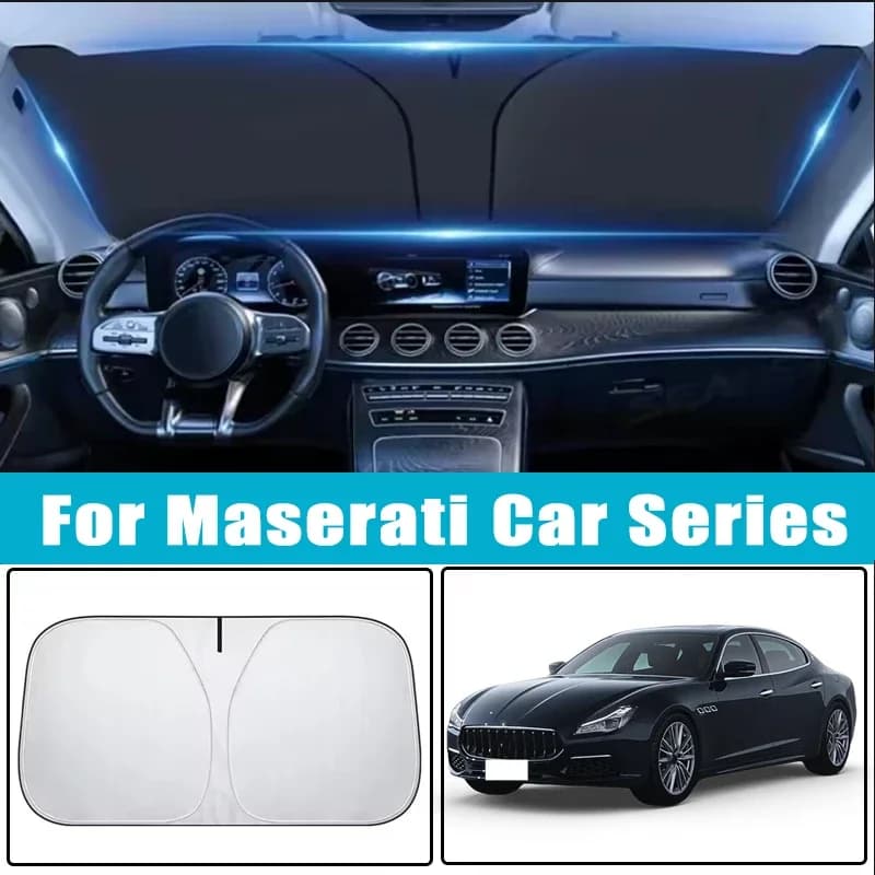 Parasole per Parabrezza Auto per Maserati Ghibli Levante Quattroporte MC20 GranTurismo GranCabrio, Accessori di Protezione Solare
