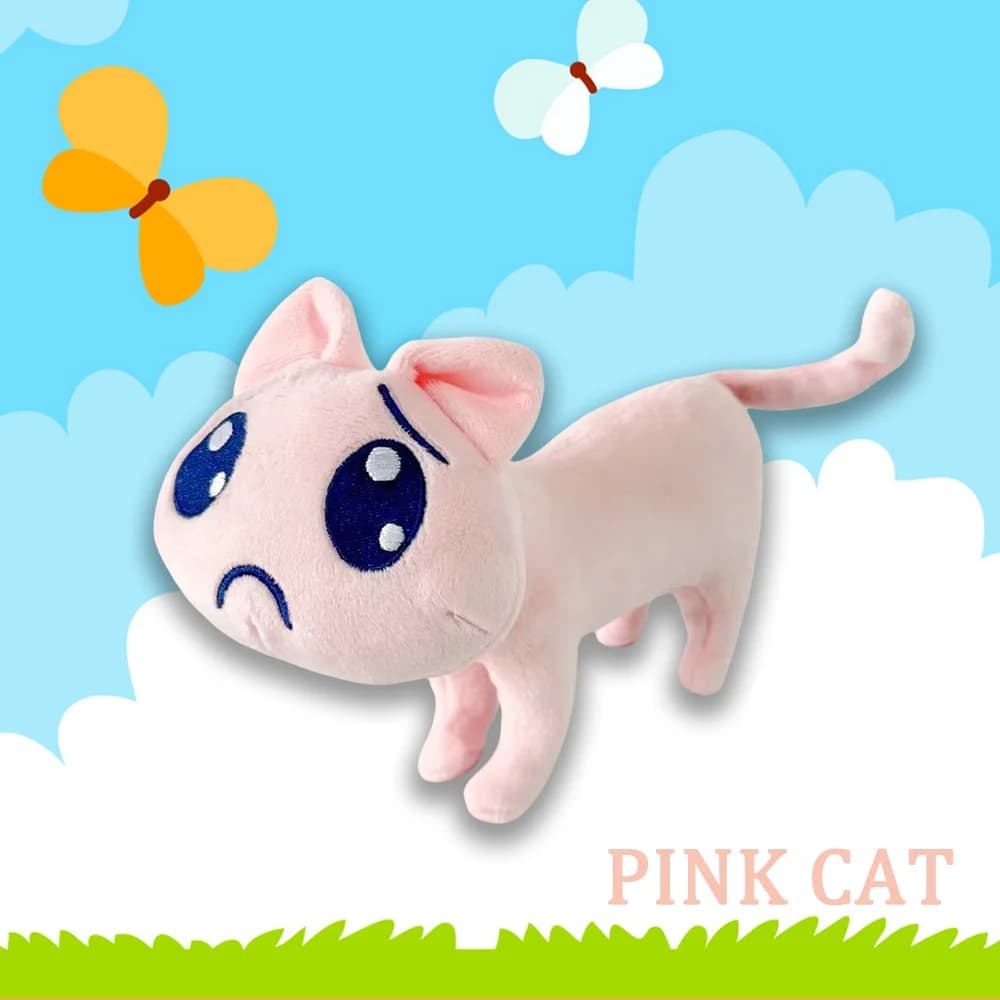 Nuovo cartone animato rosa gatto triste giocattoli di peluche Kawaii Mini gatto non felice animali bambola di peluche carino occhi grandi gatto bambola di pezza peluche regalo del partito