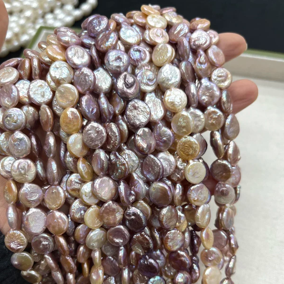 Perle con bottoni Perle d'acqua dolce naturali 10-11mm Perline distanziatrici allentate barocche per la creazione di gioielli Accessori per braccialetti per collane fai da te