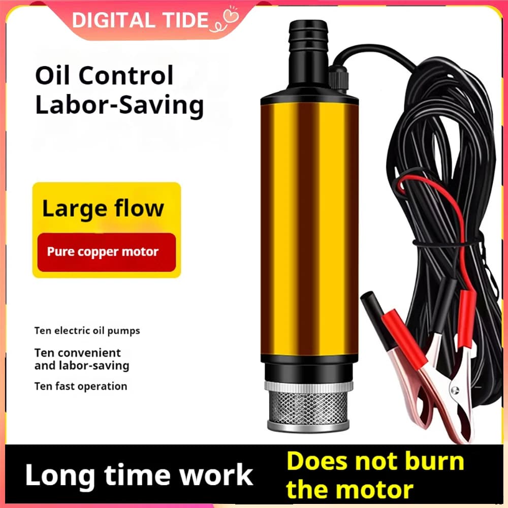 Pompa di trasferimento elettrica Acque reflue diesel Acqua Olio Auto Pesca da campeggio Kit pompa di trasferimento sommergibile Pompa elettrica di pompaggio