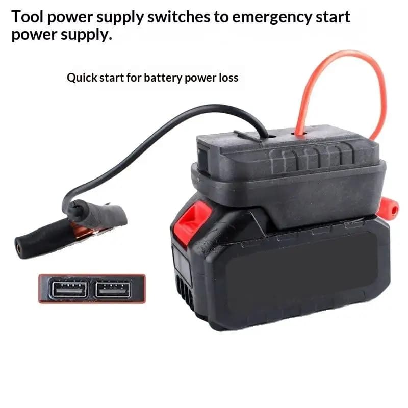 Avviatore di Emergenza per Auto 21V con Adattatore, Illuminazione e Accenditore Portatile con Doppia USB, Accessorio di Emergenza Auto