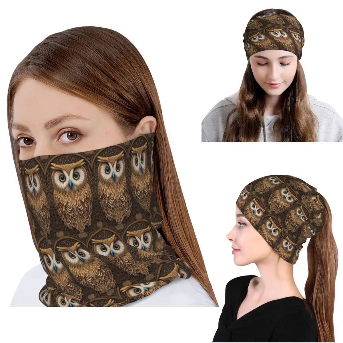 Owl Beliefs Print Bandana Neck Gaiter Magic Scarf Sciarpa da ciclismo multiuso Cappello con berretto Unisex Adulto Lavabile