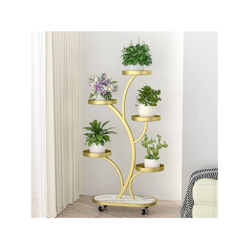 living room floor-to-ceiling balcony rack, multi-layer mobile flower pot rack, light luxury plant display flower rack