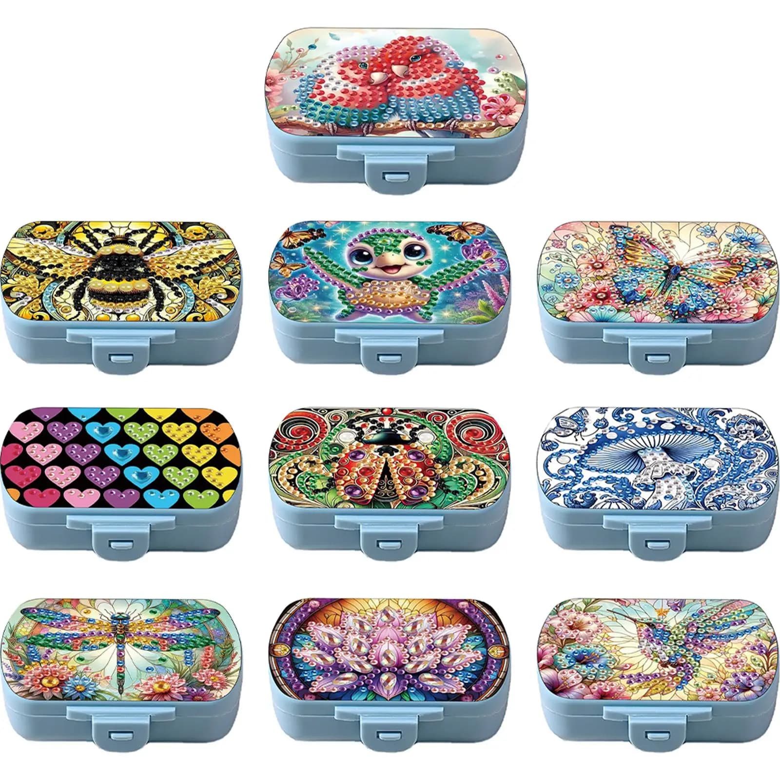 Kit 5D Fai-da-Te Wallet with Diamond Painting, Portable Medicine Box, Pill Case with Diamond Art for Crafts enthusiasts