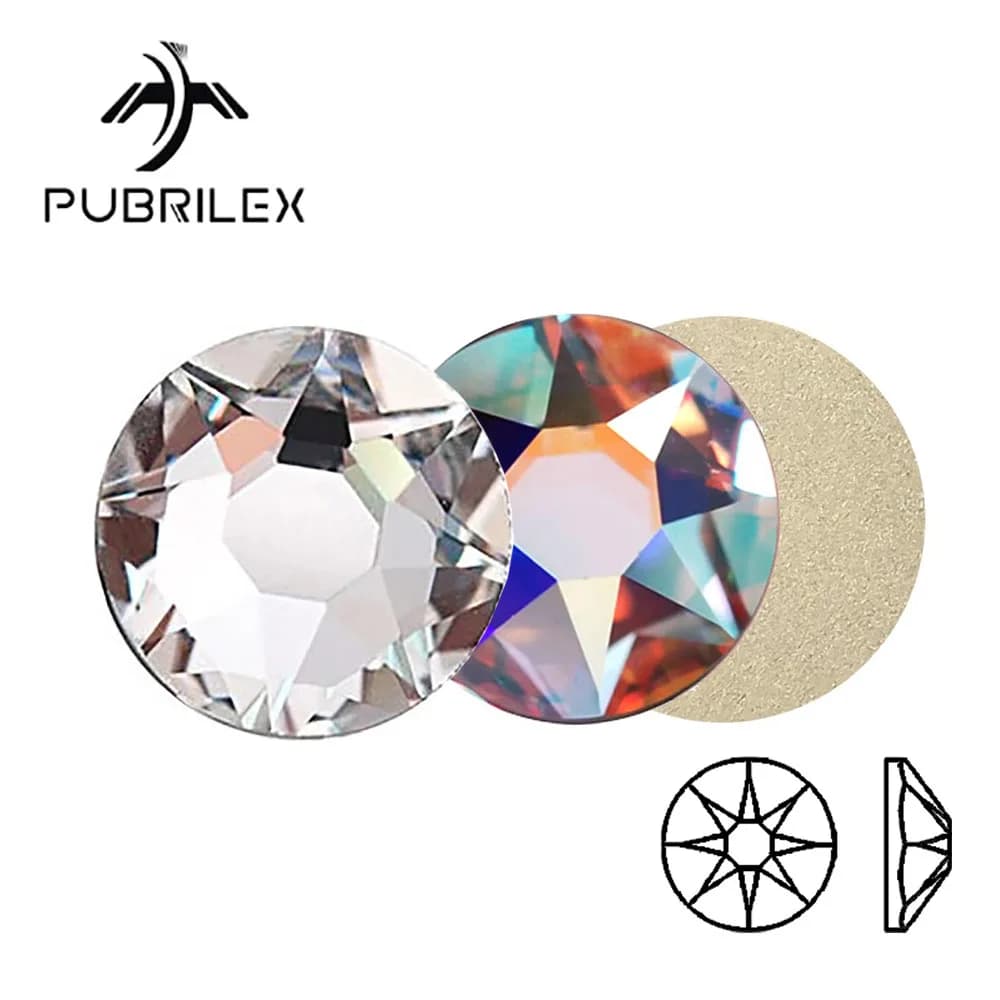 PUBRILEX 2088 Strass Non Hotfix Parte posteriore piatta Strass Fissaggio a freddo Cristalli Gemme di diamanti decorativi per scarpe Borse Indumento