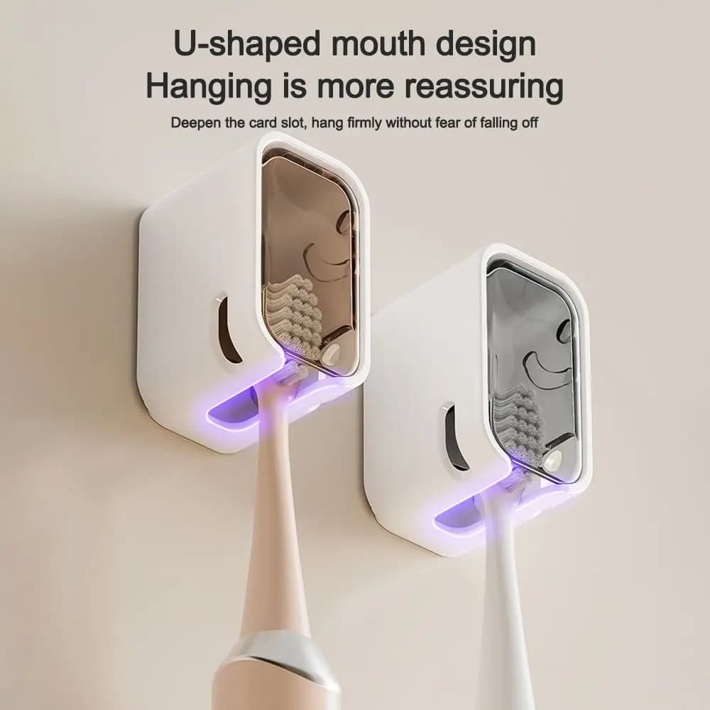 New Dustproof Toothbrush Holder Flip-top Wall Mounted Electric Toothbrush Storage Rack Toothbrush Storage Box