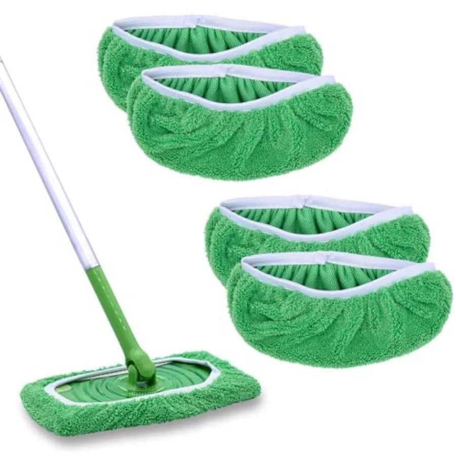 Panni per la pulizia dei pavimenti: in microfibra, grigi, riutilizzabili e lavabili, compatibili con il mop Swiffer Sweeper, confezione da 4.