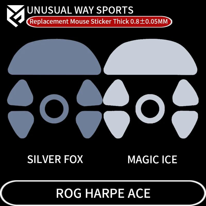 USW Mouse Pattini Piedi Rog Harpe Ace X AimLab Superficie ribaltabile PTFE Anti collasso Magic Ice Pink Black Silver Fox