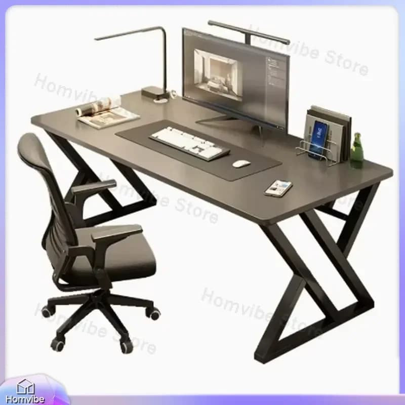 Scrivania da Gaming con Vassoio per Tastiera e Gestione Cavi per Ufficio Domestico, Camera da Letto, Studio, Postazione di Lavoro, Altezza Regolabile