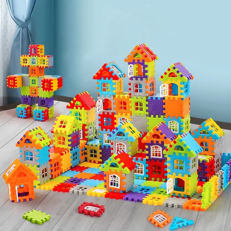Gioco di puzzle 3D Giocattoli a blocchi di cubetti Design Costruisci i tuoi blocchi di costruzione Giocattoli educativi Finestra di simulazione di interazione genitore-figlio