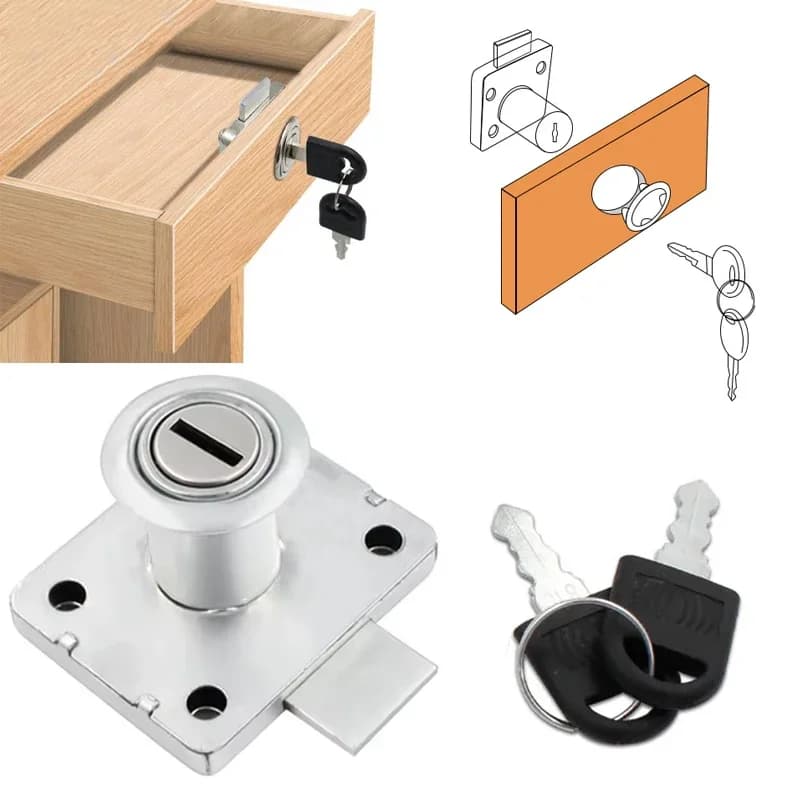 Lock for drawers with key, used for bedside tables, cabinets, locks for office and home furniture