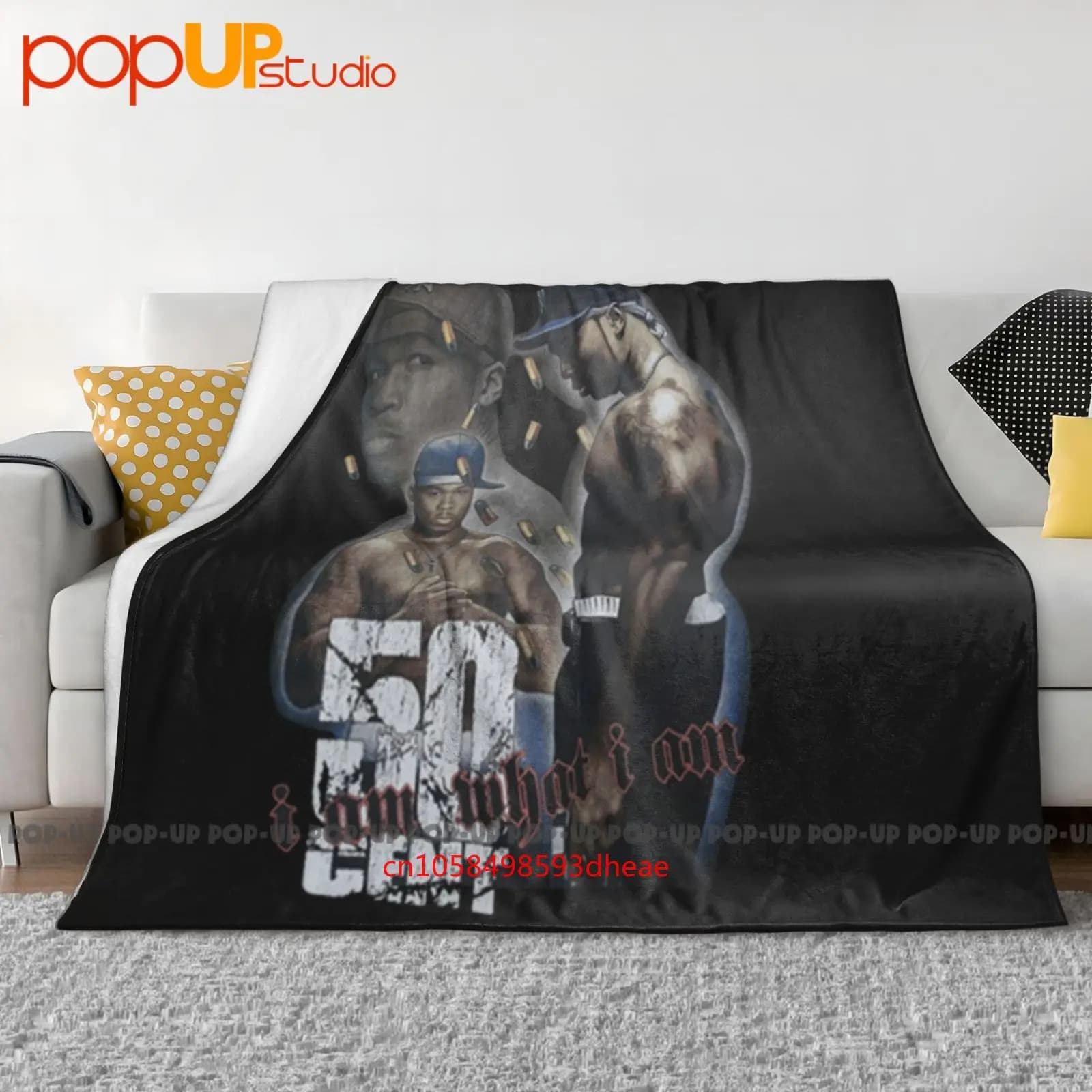 Y2K 00S 50 Cent Sono quello che sono ricco o morire Prova Hip Hop Rap Top Coperta ultra morbida Trapunta Copridivano invernale Copriletto