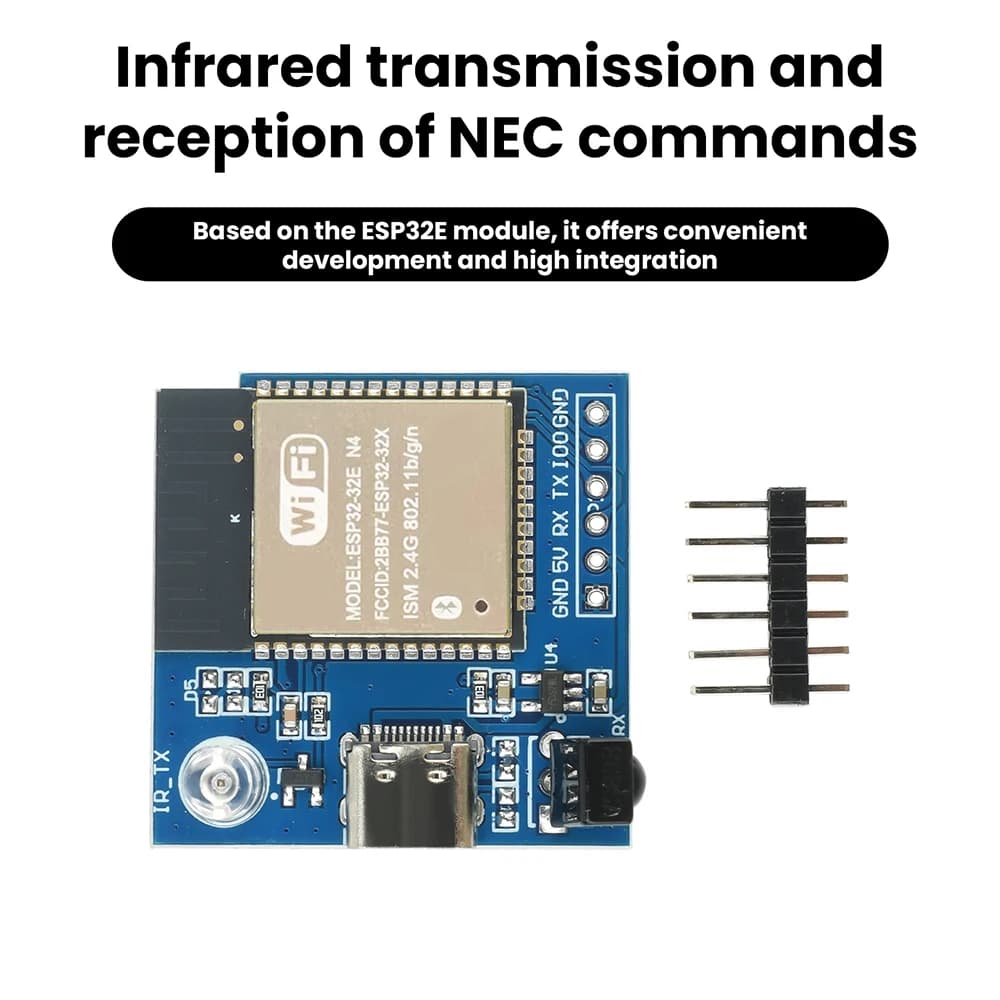Scheda di Sviluppo ESP32 ESP8266 con Trasmettitore e Ricevitore IR, Protocollo NEC, Trasmissione Trasparente WIFI, Tipo C ESP32E-N4 ESP-12F