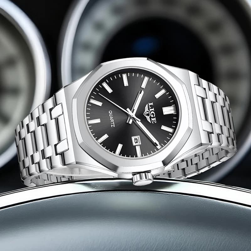 LIGE Orologio da polso al quarzo da uomo Orologio sportivo impermeabile in acciaio inossidabile Orologio da uomo luminoso militare di moda Reloj Hombre