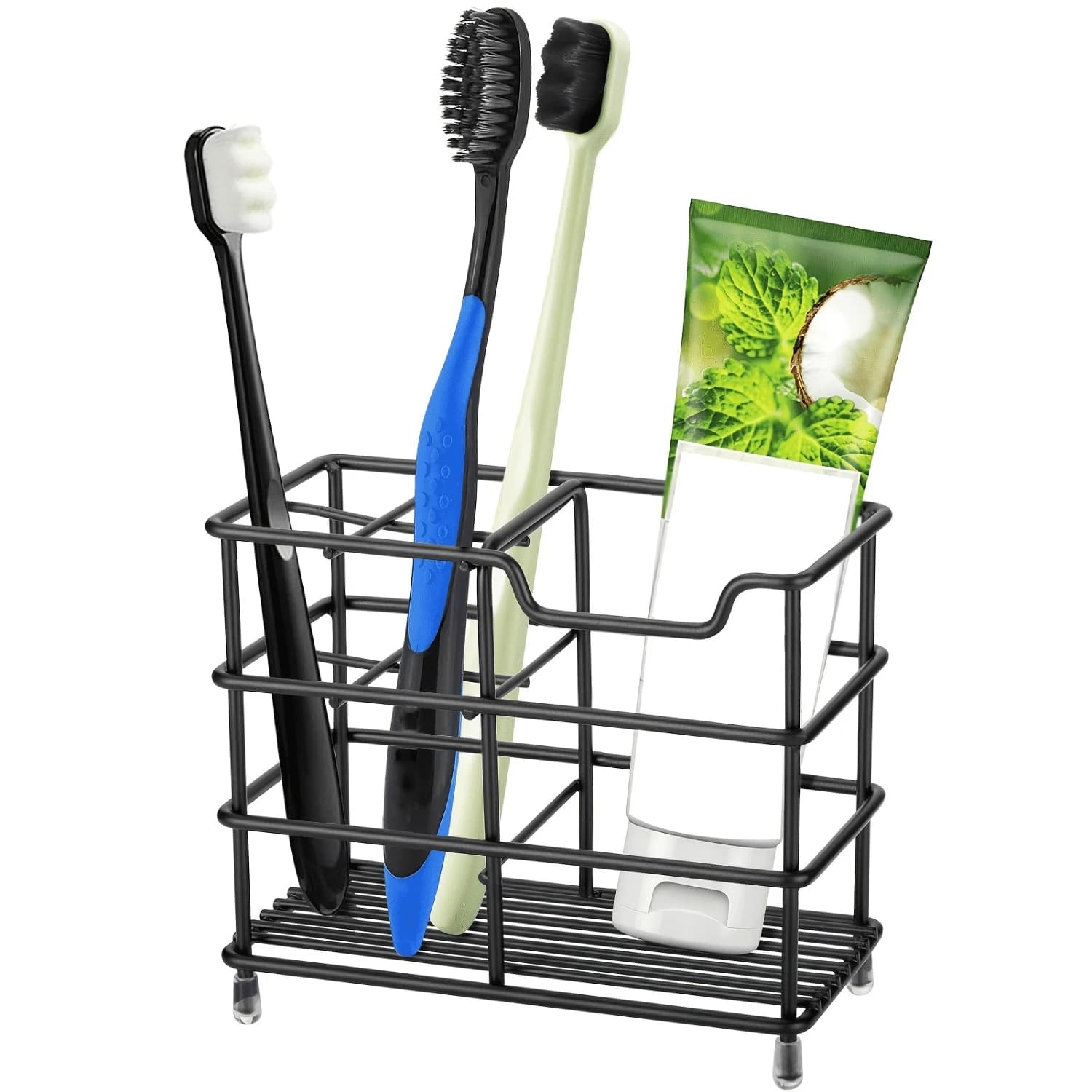 Portaspazzolino in acciaio inossidabile con 5 slot - Organizer da bagno multifunzionale - Design salvaspazio per l'arredamento