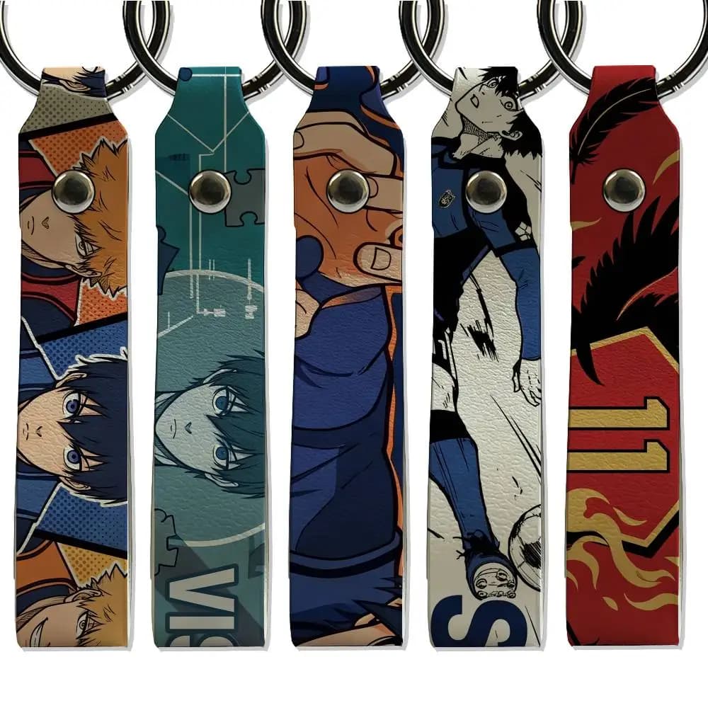 Anime Isagi Yoichi Blue Lock Stainless Steel Key Chain Durable Key Holder Unisex Daily Gift Card Holder Charm