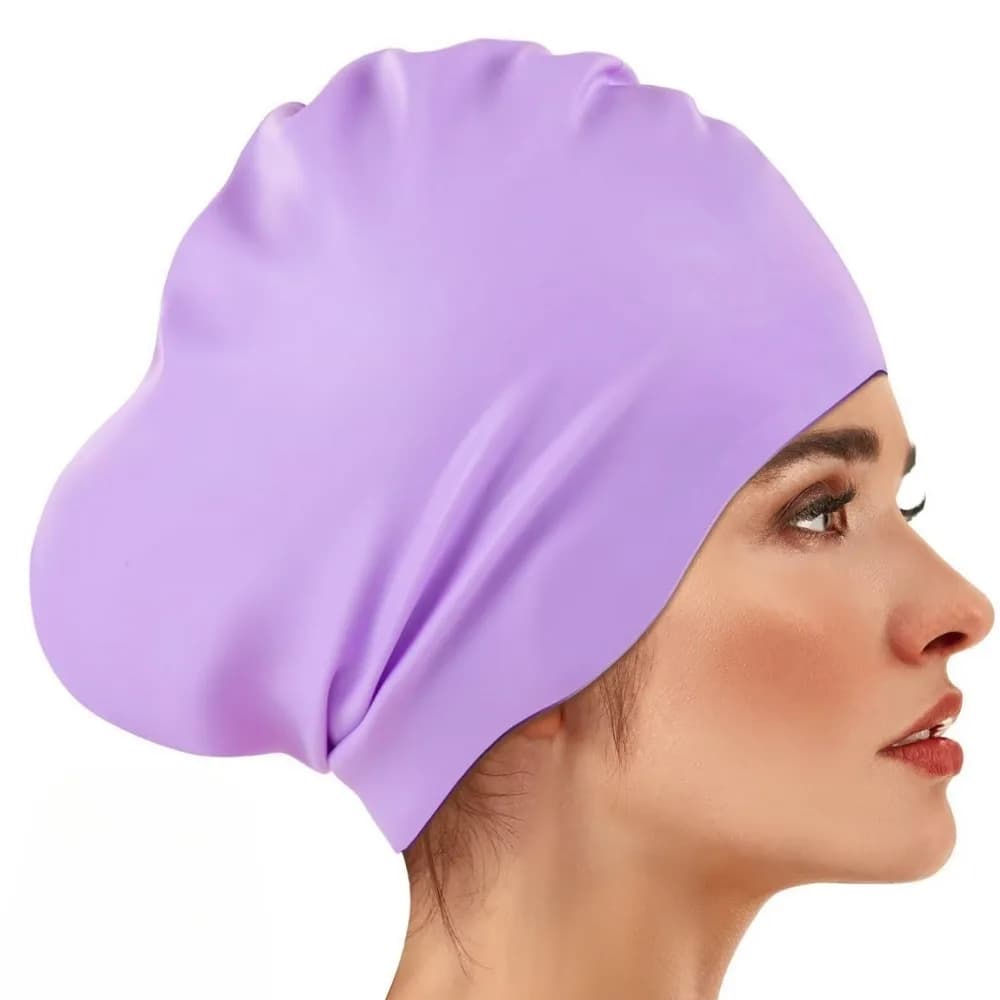 Elastic Silicone Swim Headgear Thicken Design Solid Color Waterproof Swim Cap Anti-cold 3D Fit Snorkeling Cap Protecting Hair