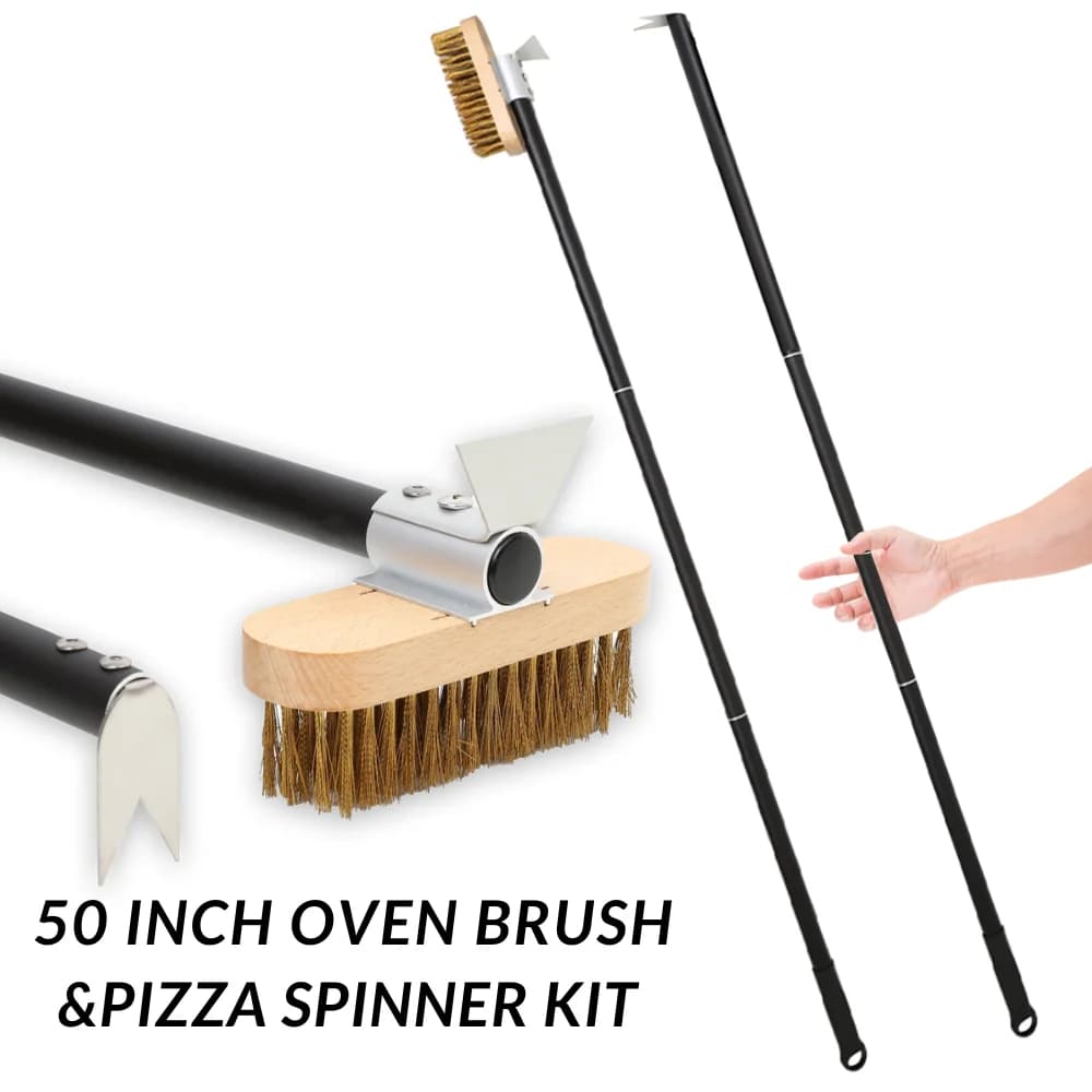 Accessori per forno per Pizza spazzola per la pulizia tornitura per Pizza forchetta Spinner spazzola per stufa raschietto per griglia Kit di utensili per forno per Pizza commerciale