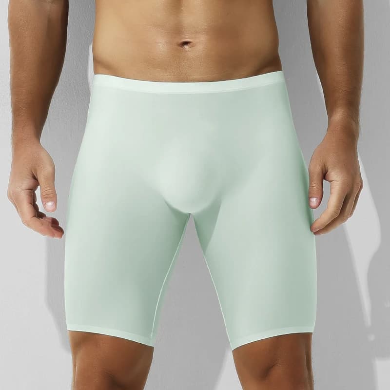 Boxer da Uomo in Seta Ghiaccio, Slip Sportivi Estivi Sottili, con Gambe Allungate Anti-Usura, Senza Cuciture, Asciugatura Rapida per Corsa
