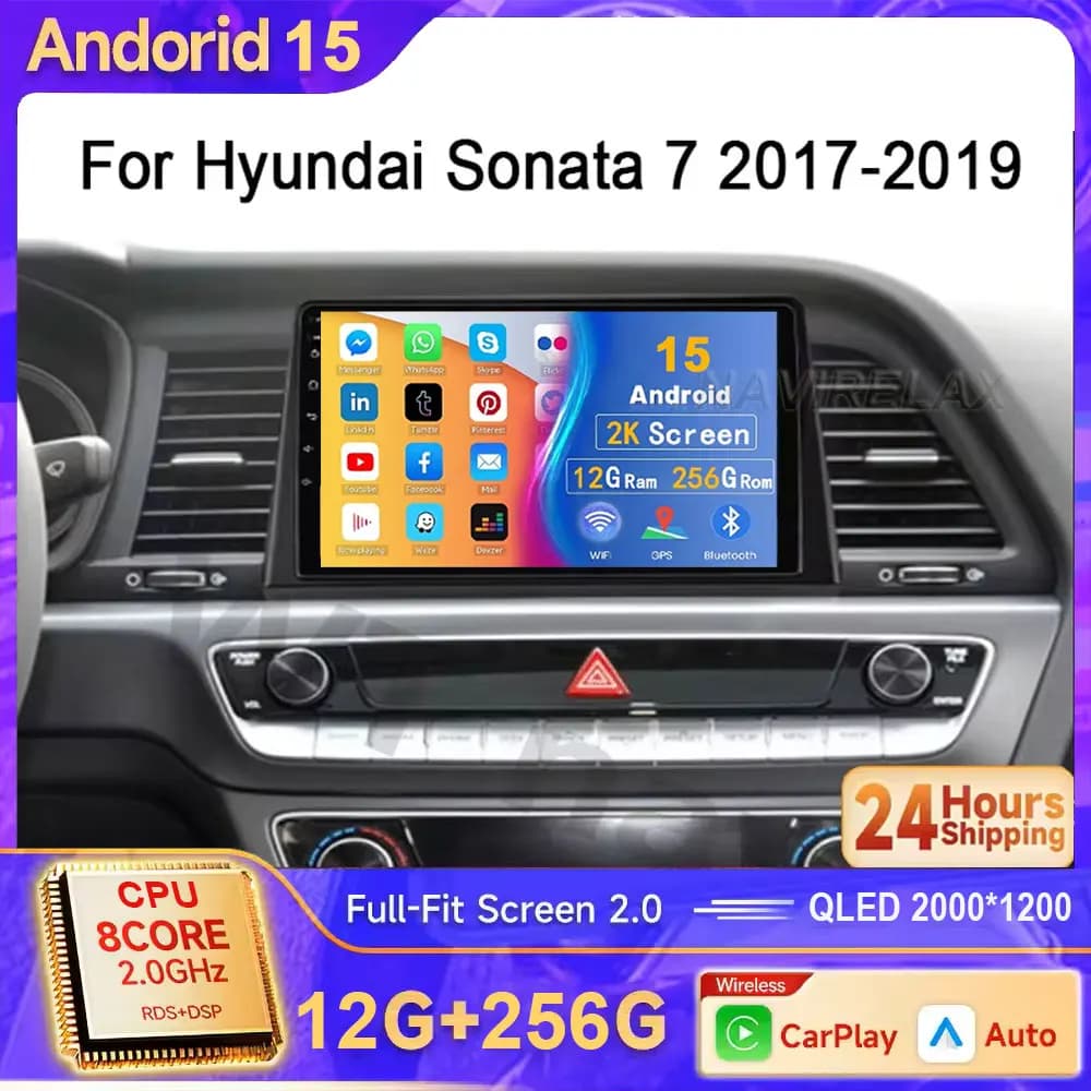 Android 15 Carplay Per Hyundai Sonata 7 LF 2017 2018 2019 No 2din Navigazione GPS DSP Autoradio Video DVD Autoradio GPS 5G Wifi