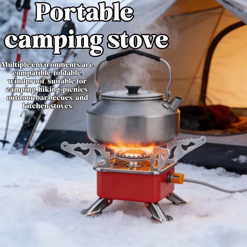 Portable Camping Stove Ultralight Foldable Camping Stove for Hiking Camping Stove with Outdoor Kitchen Equipment Burner
