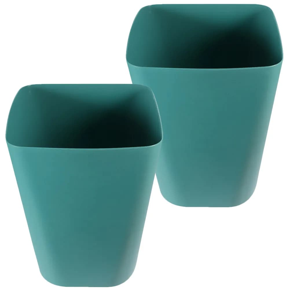 Set di 2 Cestini Quadrati per Rifiuti, Semplici Contenitori in Plastica per Casa, Ufficio, Bagno, Camera da Letto, Bidone della Spazzatura