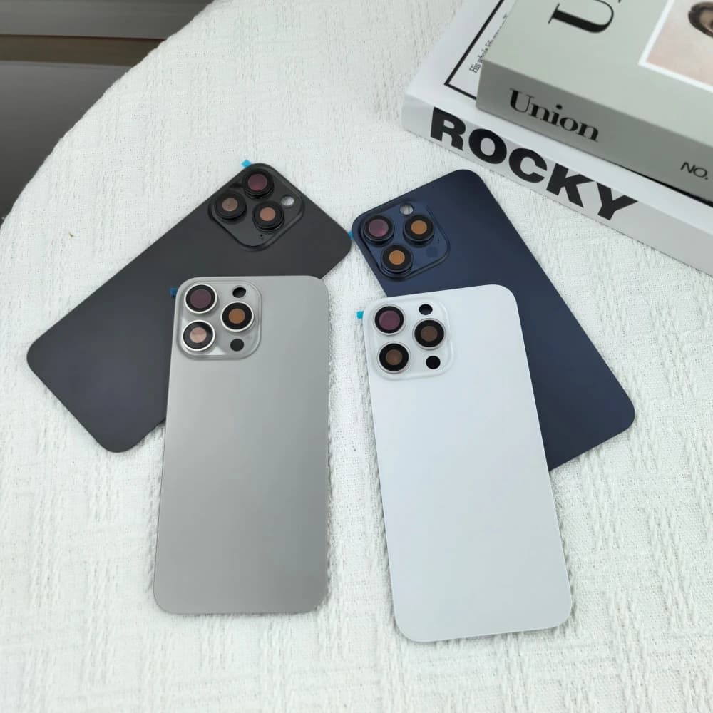 New Back Glass Cover For Iphone 15/15Plus/15pro/Max Back Door Replacement Hard Battery Case,Rear Housing Cover With Camera Lens