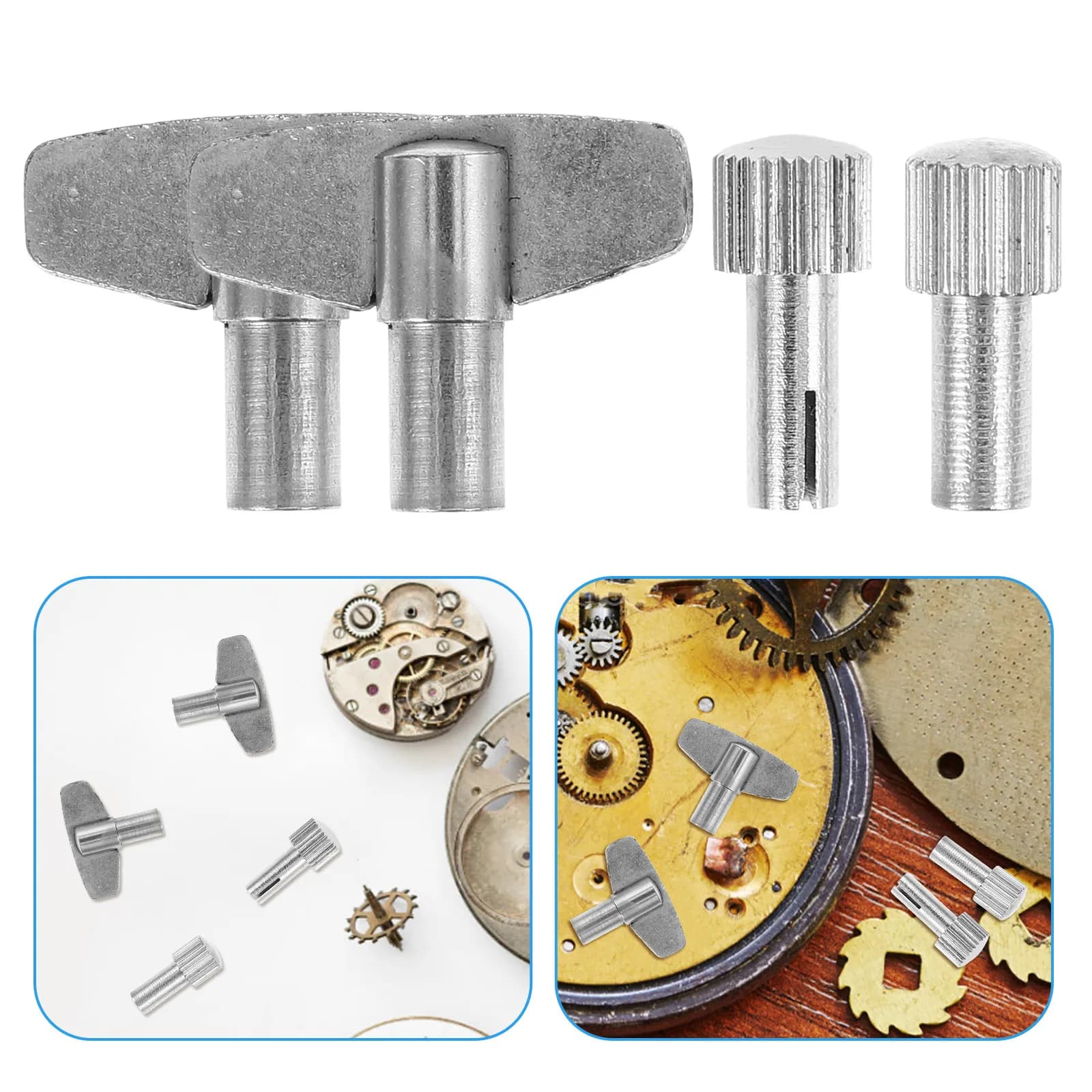 1Set Sturdy Steel Clock Winding Key Exquisitely Crafted Easy to Use No Deformation Clock Repair Tool for Floor Wall