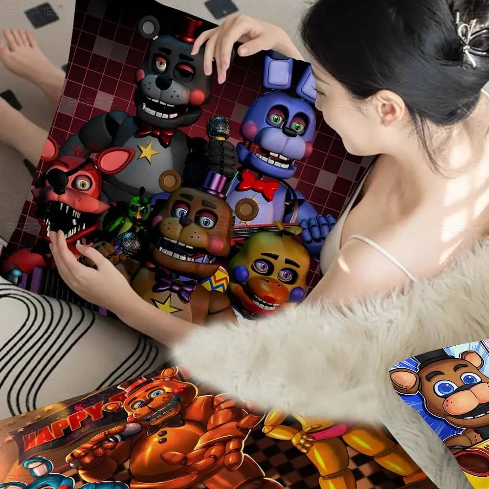 Fnaf Anime Five-nights-At-Freddys Fodera per cuscino decorativa per auto, per divano, auto, regalo di Natale 40x40cm 45x45cm