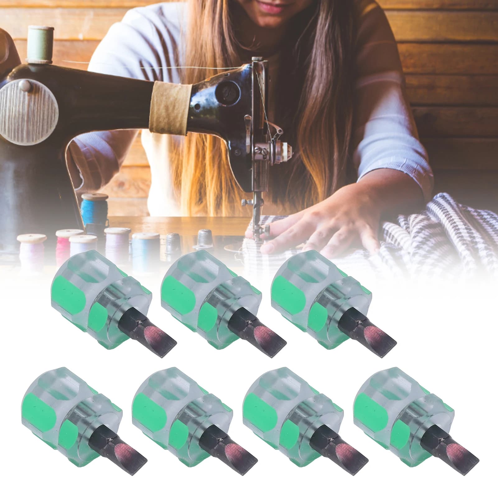 7PCS Sewing Machine Screwdriver Ergonomic Handle Steel Blade Head Lightweight Flathead Screwdriver for Sewing Machine