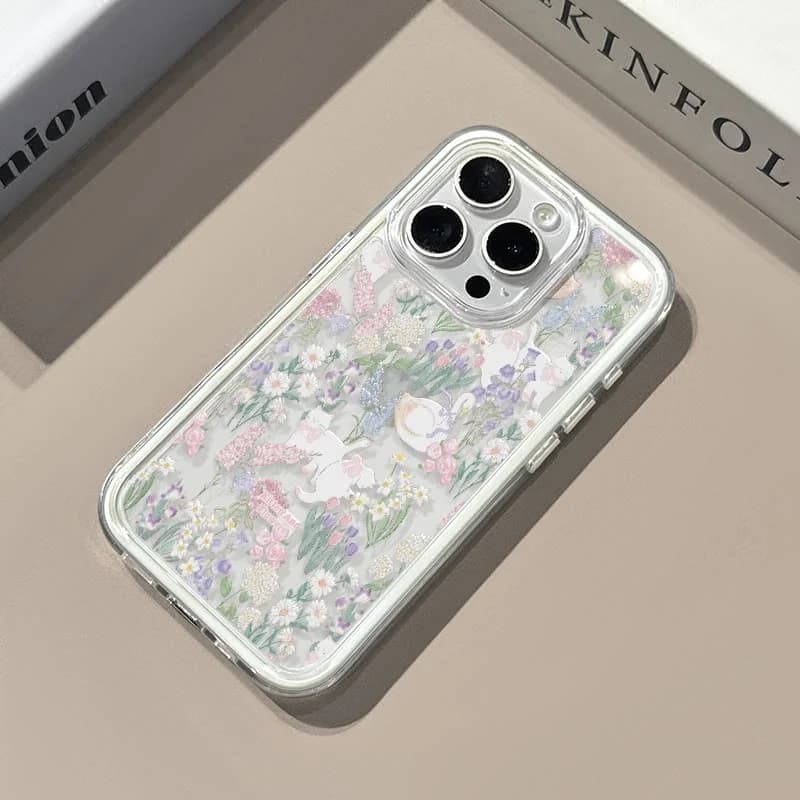 Custodia Morbida in Silicone Trasparente con Motivo Floreale, Gatto e Cigno per iPhone 17 Pro Max, 15, 16, 14, 13, 12, 11 Pro, 17 Air, X, XS, XR, 16 Plus