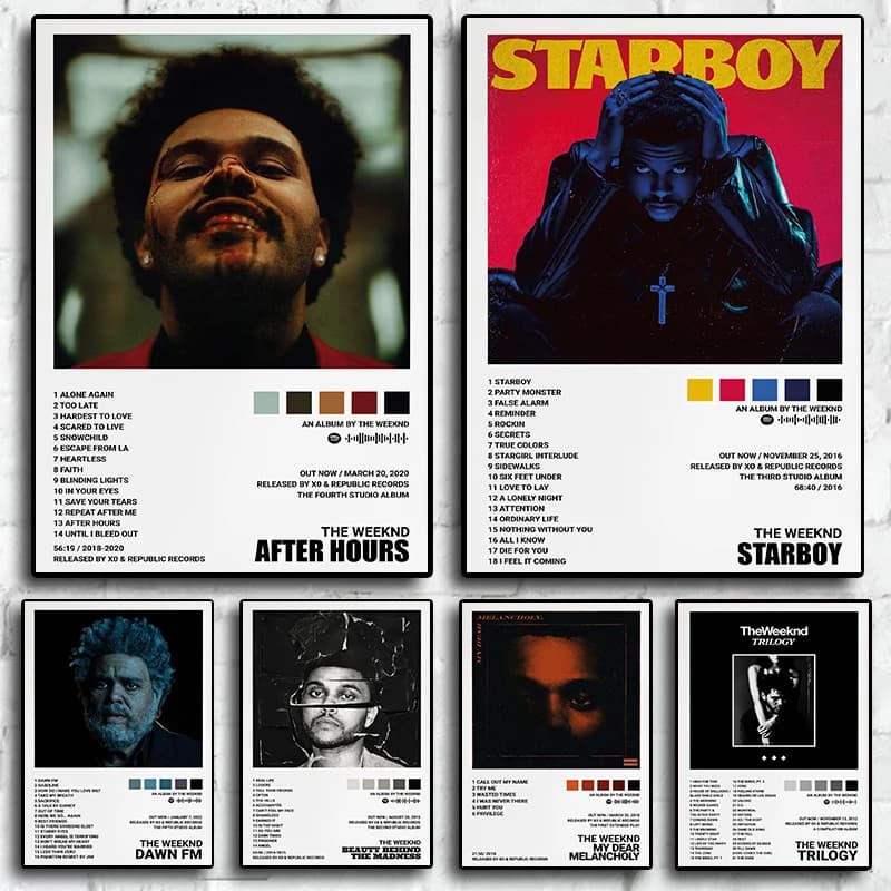 Hip Hop Rapper The Weeknd Music Album STARBOY Covers Canvas Painting Print Posters For Room Bar Wall Art Home Decor Picture Gift