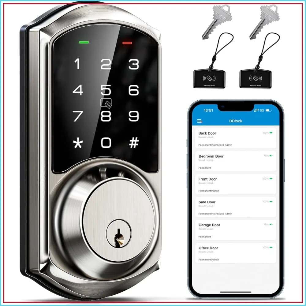 Smart Deadbolt with App Control, Keyless Entry Electronic Digital Door Lock, Easy Install