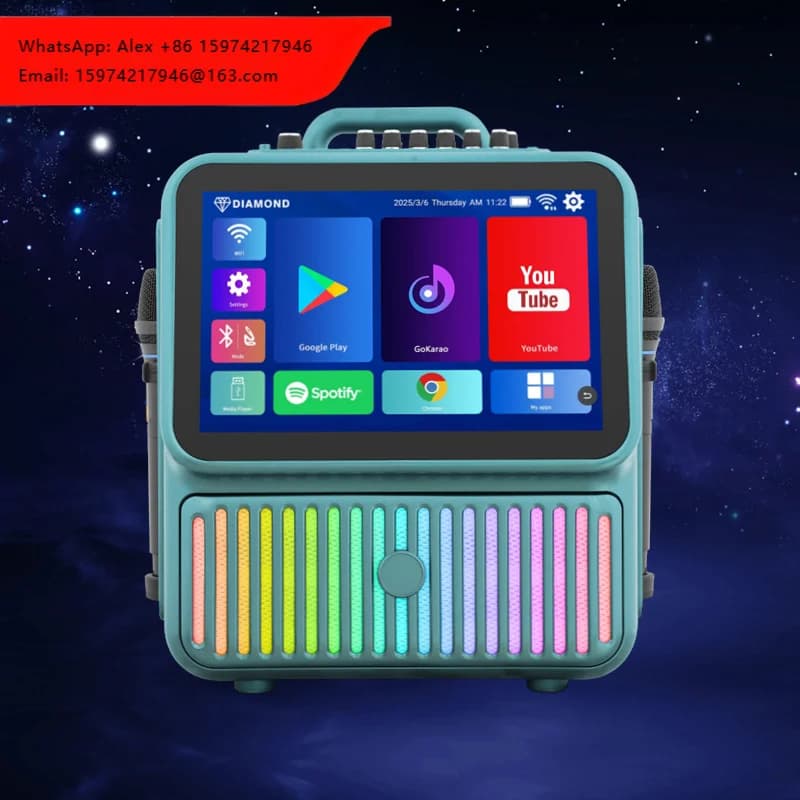 Dual 4'' Woofer 40W Powerful WiFi Karaoke Machine Portable Bluetooth Karaoke Speaker With PA System Supports USB/TF/AUX