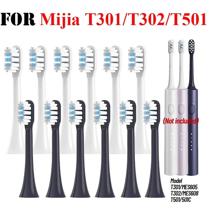 4-12 pezzi per Xiaomi Mijia T301 T302 T501 Testine per spazzolino elettrico sonico Testina di ricambio per spazzolino per pulizia profonda