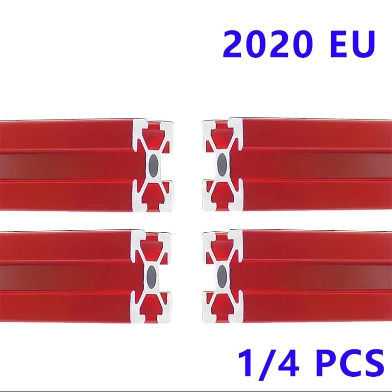 1/4PCS Red 2020 Aluminum Profile T-slot European Standard 100-1000MM Aluminum Extrusion 20 x 20mm Series for CNC 3D Printer DIY