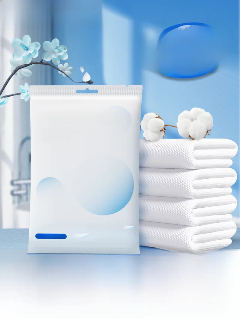Asciugamano Portatile Monouso in Cotone Morbido Ultra Assorbente per Viaggi e Viaggi d'Affari, Panno per il Viso, Asciugamano da Bagno Leggero e Pieghevole
