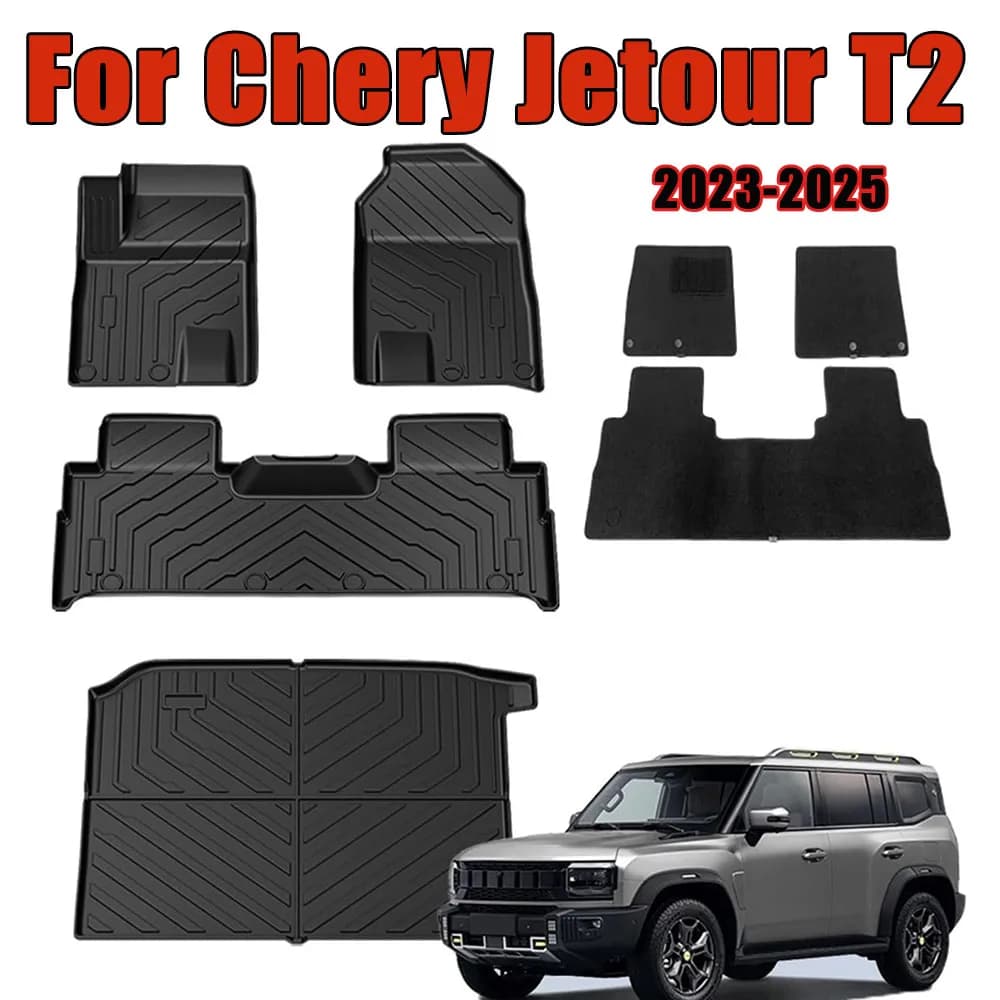 Tappetini in TPE adatti per Chery Jetour T2 2023 2024 2025, tappetini per auto per tutte le stagioni Accessori per rivestimenti antiscivolo impermeabili
