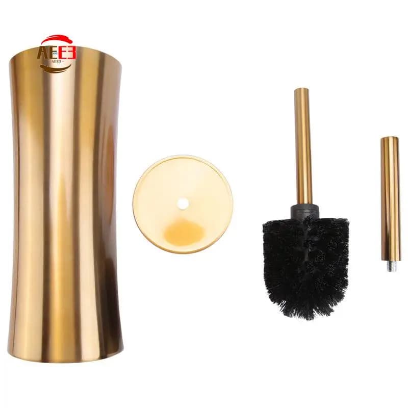 AEE3-Gold Scopino per WC con manico lungo Spazzola per pulizia bagno creativa Kit per pulizia WC Accessori per strumenti per la pulizia del bagno