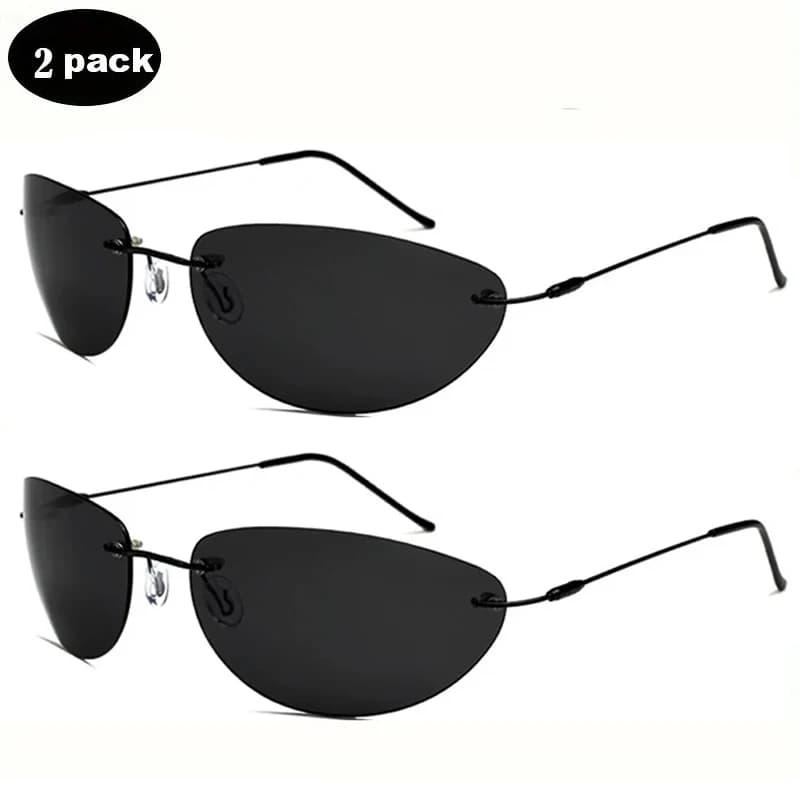 2pc The Matrix Agent Smith Style Occhiali da sole polarizzati Rivetti Uomo Guida titanio Neo Style poligonale Occhiali da sole per uomo
