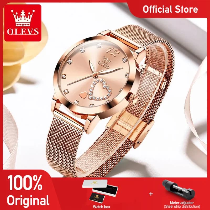 OLEVS 5189 Orologio da donna Semplice ed elegante Orologio da polso al quarzo originale Impermeabile Maglia luminosa Strsp Orologio da donna Set Regali Reloj