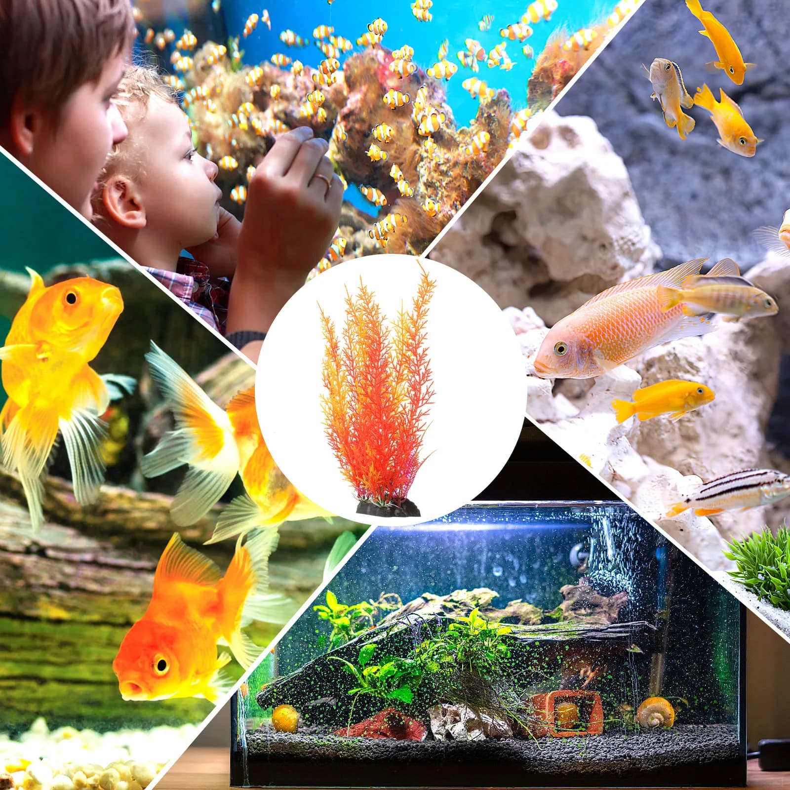 2 Pieces of Fine Artificial Aquatic Plants and Realistics for Aquarium Accessories, Fish Bath Decoration, Safe Landscape Grass