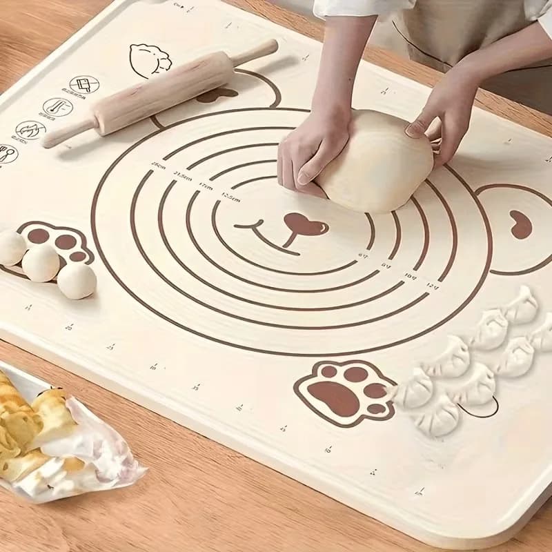 Large non-stick baking mat | Non-slip kneading mat easy to clean, suitable for baking, kneading dough, making candy and cookies.