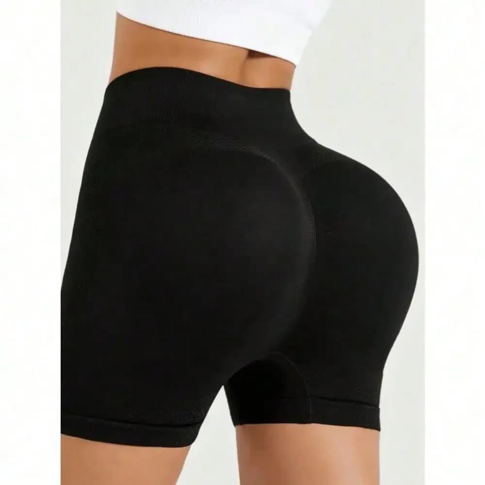 Women High Waist Solid Color Short Hidden Lift And Tummy Control Thin With High Elasticity For Abdominal Control Yoga Gym