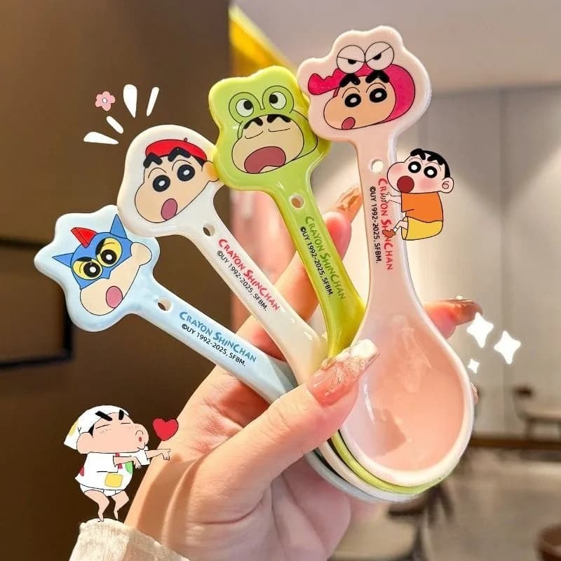 Cucchiaio in Ceramica di Crayon Shin-chan, Simpatico Cucchiaio da Zuppa per la Casa, Nuovo, Facile da Pulire, Alla Moda, Creativo ed Elegante